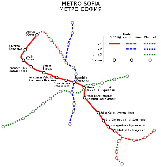 Metro Sofia Map
